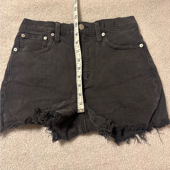 Madewell High-Rise Denim Shorts - Cut-Off Distressed Black Jean - Picture 6 of 12
